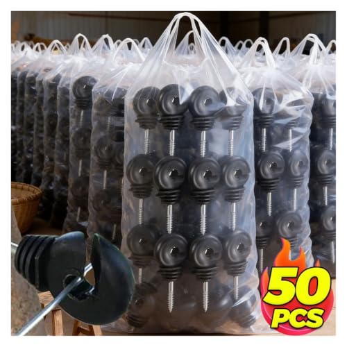 Electric Fencing Ring Insulators Electric Fence Insulators Wood Post Insulator Hooks Farm Livestock Fencing Wire Tapping Insulation Nail(5PCS) - color: 5PCS