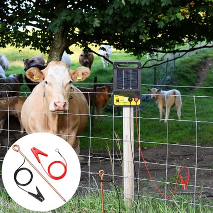 Electric Fence Wire Connect The Energizer and Electric Fence Charger Solar Fence Charger Solar Powered Electric Fence, Solar Electric Fence (3FT(Wire+Grounding Rod)) - style: 3FT(Wire+Grounding Rod)