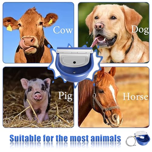 Automatic Water Dispenser for Dogs, Plastic Automatic Dog Waterer Livestock Water Bowl Goat Waterer with 39 inch Water Hose for Horse Water Trough