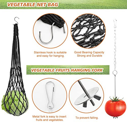 9 Pack Chicken Toys for Coop Accessories, Chicken Enrichment Toys with 2 Swing, 1 Wood Stand, 1 Xylophone, 1 Mirror, 2 Vegetable Net Bag, 2 Vegetable Fruits Hanging Fork