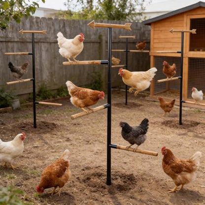 Yohsnor 58 Inch Chicken Perch - Sturdy and Stable Roosting Bars for Chickens, Multi-Functional Walk-in Run Toys, Safe, Durable Ideal for Poultry and Parrots