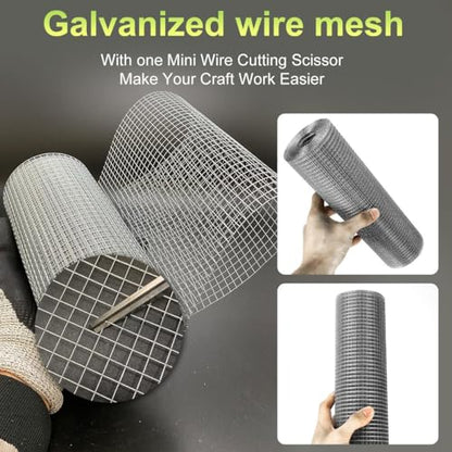 Hardware Cloth 12'' x 20' 1/4 in Galvanized Wire Mesh Roll (23 GA) Chicken Wire Fence Roll for Chicken Pen/coop Fences, Screen mesh, Rabbit/Snake Fences, Poultry enclosures, Handicraft Making, etc. - size: 12In x 20Ft