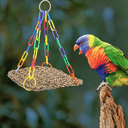 4pcs Parrot Swing Chicken Coop Accessories Large Chicken Coop Woven Parrot Activity Bird Toys Cage Bite s Foraging Wall Toy Abs to Climb Training Rack