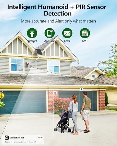 Solar Cameras Wireless Outdoor, 4MP Home Security Camera System, No Subscription, 360° Pan & Tilt, Color Night Vision, 5G & 2.4G WiFi, 500GB HDD 10CH NVR, Motion Detection for Farm Ranch Home