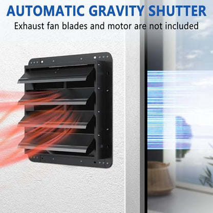 18 Inch Galvanized Sheet Spraying Automatic Exhaust Shutter Louver Vent (No Fan Blades and Motor) for Home Attics, Workshops, Barn, Greenhouse - size: 18 Inch