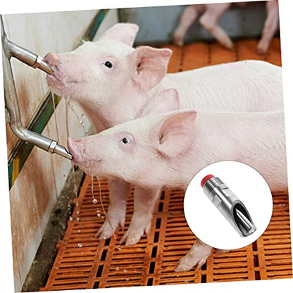 Kisangel 10pcs Automatic Stainless Steel Pig Waterer Feeder Nipple Drinker Efficient Livestock Watering System for Farm Use