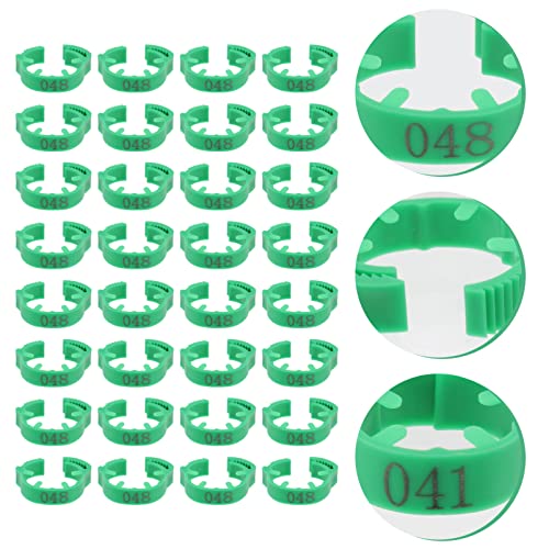 100 Pack Poultry Leg Bands - Durable Numbered Chicken and Duck Identification Rings for Easy Breed Management(Green,3 Packs) - color: Green, size: 3 packs