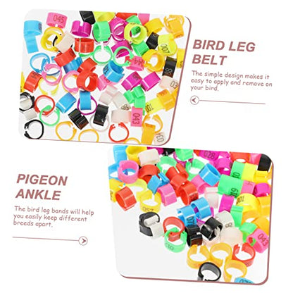 Homoyoyo 100pcs Identification for Pigeons Poultry Plastic Leg Bands for Birds Easy to Use Foot Clips for Marking Differentiating Breeds Mixed Colors
