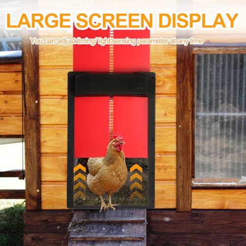 Automatic Chicken Door by COWEHUN - Solar Powered & USB Rechargeable Chicken Coop Door with Dual Remote Controls, Aluminum Alloy Design, Solar Powered, 10M Range for Poultry Farmers & Enthusiasts