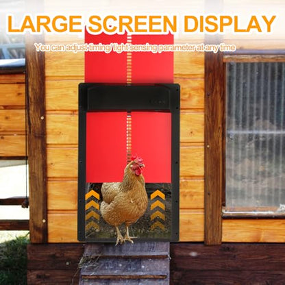 Solar Powered & USB Rechargeable Automatic Chicken Coop Door with Dual Remotes, Weatherproof Aluminum Alloy Design, 10M Reliable Range – Ideal for Poultry Keepers, Homesteaders