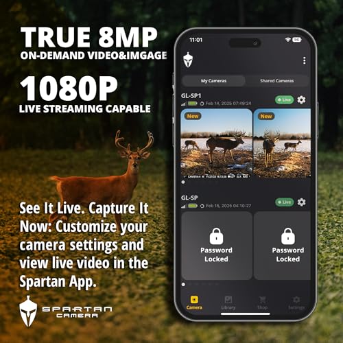 Spartan Camera GoLive3 Best Hunting Trail Camera, Live Streaming, 96° Wide Angle, Motion Activated, On-Demand FHD Photos and 1080p Videos, Built-in Lithium Battery, Blackout IR Flash,GPS, Weatherproof - size: Verizon