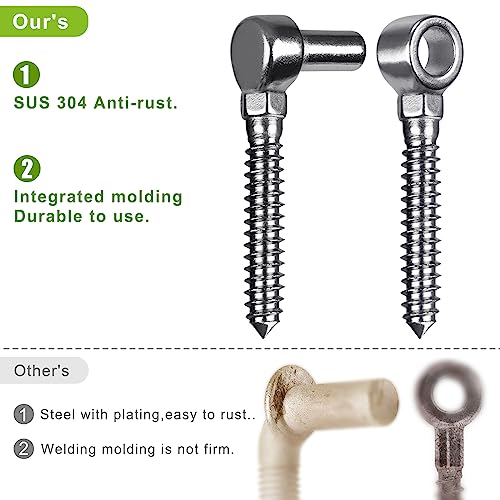 Insaga 304 Stainless Steel Gate Hinges with Screw Hook and Eye Gate Hinges to Mount Wooden Gates or Fences, One-Piece molding with Non-Welding Gate Bolt Hook (A Pair, M16) - color: M16-Hook+Eye Hinge-1pair