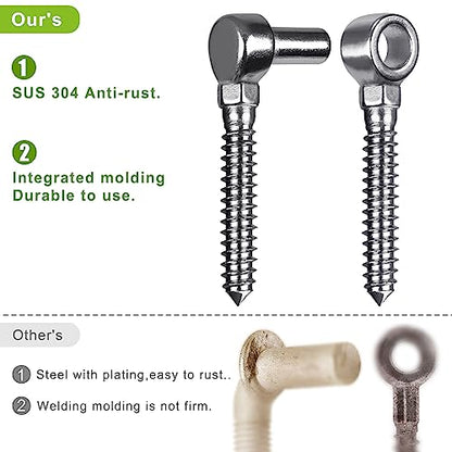 Insaga 304 Stainless Steel Gate Hinges with Screw Hook and Eye Gate Hinges to Mount Wooden Gates or Fences, One-Piece molding with Non-Welding Gate Bolt Hook (A Pair, M16) - color: M16-Hook+Eye Hinge-1pair