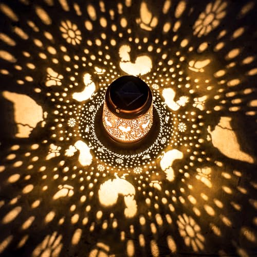 Chicken Solar Lanterns Outdoor Waterproof Hanging Solar Lights Chicken Gifts for Women Men Metal Decorative LED Lanterns for Garden Decor,Yard,Patio,Lawn,Pathway,Landscape - style: Chicken