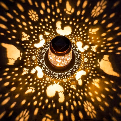 Chicken Solar Lanterns Outdoor Waterproof Hanging Solar Lights Chicken Gifts for Women Men Metal Decorative LED Lanterns for Garden Decor,Yard,Patio,Lawn,Pathway,Landscape - style: Chicken