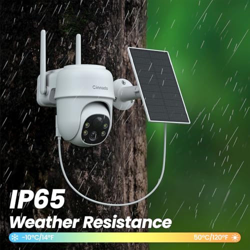Cinnado 2K Cameras for Home Security-2.4G WiFi Outdoor Camera Wireless Solar/Battery Powered, 360° Viewing, Human Detection, Color Night Vision, Cloud/SD Storage B6 (B6-White-4pack-2.4G) - style: B6-White-4pack-2.4G