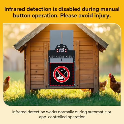Automatic Chicken Coop Door Solar Powered with 2K Camera & Night Vision, IP65 Wireless Auto Door Opener, 6-Month Battery, APP Control, 2-Way Audio, Anti-Pinch Design (Blue Gray) - color: Blue Gray