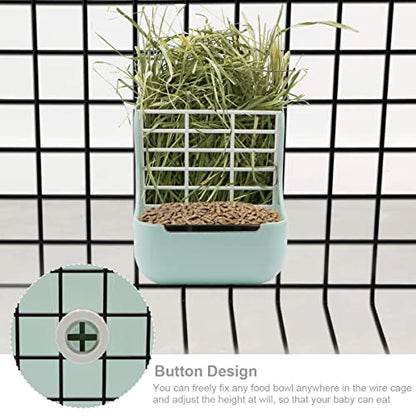 Litewoo Rabbit Hay Feeder Food Bowl Feeding Rack for Small Animal Guinea Pig Chinchilla Bunny Cage Accessories - color: Green
