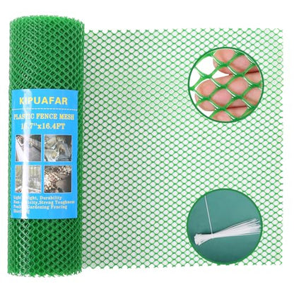Pet Proof Barrier Net, Green Plastic Chicken Wire Mesh Fencing 15.7IN x 16.4FT, Balcony Cat Safety Net & Garden Snake Barrier, Heavy Duty Protection for Chicken Coops, Rabbit Hutches, Dog Kennels - color: Green, size: 15.7 IN * 16.4 FT
