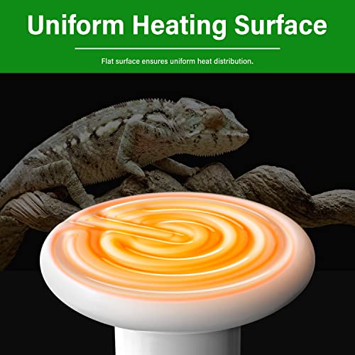 HealSmart Reptile Heat Lamp 150W Ceramic Heat Emitter, No Light Emitting Heat Bulbs for Amphibian Pet Brooder Coop Incubating Chicken, Lizard Bearded Dragon Turtle Snake Terrarium White - color: 1 Pcs (White), size: 150 Watts New