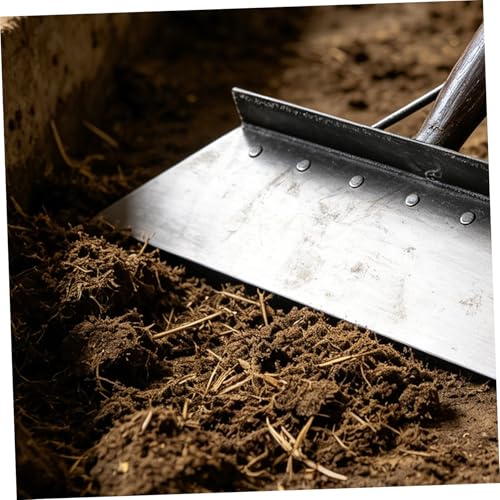 Outanaya Livestock Manure Scraper Shovel for Poultry and Pig Farm Cleaning 38cm Manganese Steel Heavy Duty Metal Dung Scraper for Barn and Stable Maintenance
