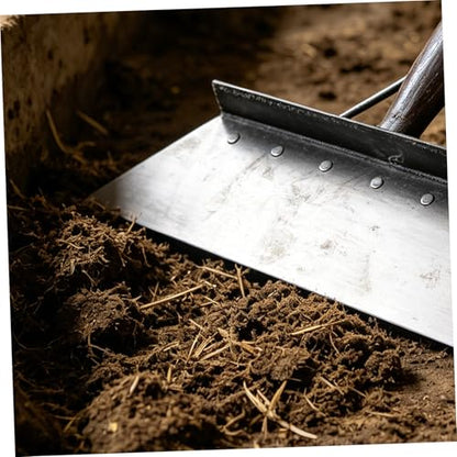 Outanaya Livestock Manure Scraper Shovel for Poultry and Pig Farm Cleaning 38cm Manganese Steel Heavy Duty Metal Dung Scraper for Barn and Stable Maintenance