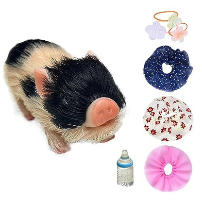 OtardDolls Reborn Piggy Dolls, 5 Inch Full Silicone Soft Lifelike Mini Pig Dolls Mini Realistic Newborn Cute Realistic Animals Pig Toy for Happy Birthday, Christmas