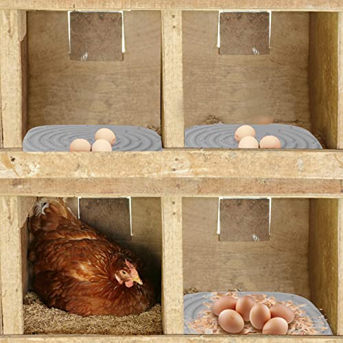 Chicken Nesting Box Pads, Washable Nesting Pads for Chicken Coop Bedding Nest Box Liners Reusable Nesting Pads for Laying Eggs Chicken Coop Accessories Grey 12''x12'' 4 Pictures Skimzy