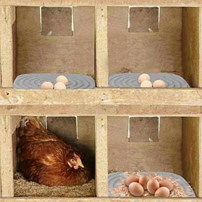 Chicken Nesting Box Pads, Washable Nesting Pads for Chicken Coop Bedding Nest Box Liners Reusable Nesting Pads for Laying Eggs Chicken Coop Accessories Grey 12''x12'' 4 Pictures Skimzy