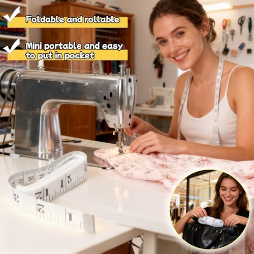 Upgraded 2-Pack Soft Tape Measure, 120-Inch & 300cm Extra Long & Wide, Dual-Scale Flexible Body Measuring Tape for Sewing, Weight Loss, Tailor - Easy-Read Large Numbers, Non-Stretch Vinyl Ruler