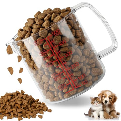 Dog Food Scoop 2 Cup,Plastic Measuring Cups with Handle Pet Food Scoops with Precise Markings for Dogs, Cats or Birds Food (2 CUP) - size: 2 CUP