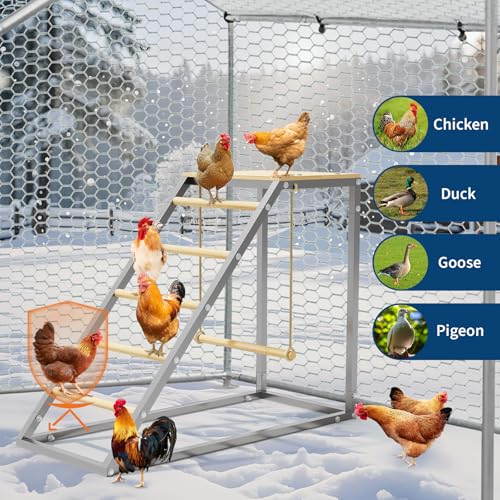 Chicken Perch for Coop with Swing, Wooden Ladder, Chicken Roosting Bars for Backyard Poultry, Easy to Assemble & Clean, 27.5 in l x 15.7 in w - size: 37.6"L x 15.7"W x 27.5"H