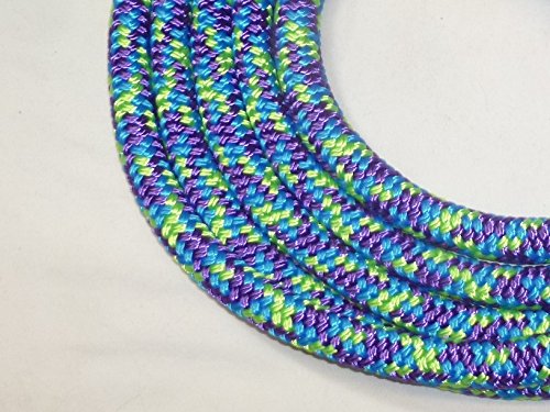New Style Rope Cattle Halter, Easily Adjustable for Calf, Cow, Steer, Bull, Blue/Lime/Purple - color: Blue-Lime-Purple Checkered