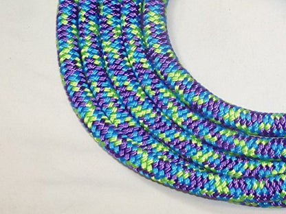 New Style Rope Cattle Halter, Easily Adjustable for Calf, Cow, Steer, Bull, Blue/Lime/Purple - color: Blue-Lime-Purple Checkered