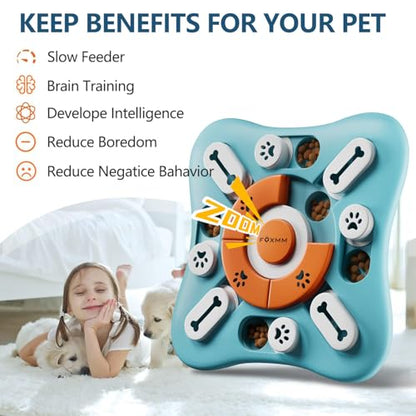 FOXMM Interactive Dog Treat Puzzle Toys for IQ Training & Mental Stimulating,Fun Slow Feeder,Large Medium Small Dogs Enrichment Toys with Squeak Design,Ideal Gifts for Puppies,Cats,Dogs - style: S-Level 2