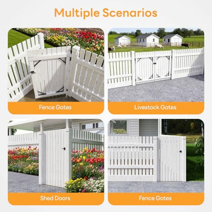 DIYHD Heavy Duty Anti-Sag Gate Kit with Right-Opening Latch, Adjustable Bracket Gate Frame Hardware for Wooden Fence or Patio, Fits 24"-60" Wide, Works with 2x4 Lumber (Wood Not Included) - size: Kit + Right Open Latch