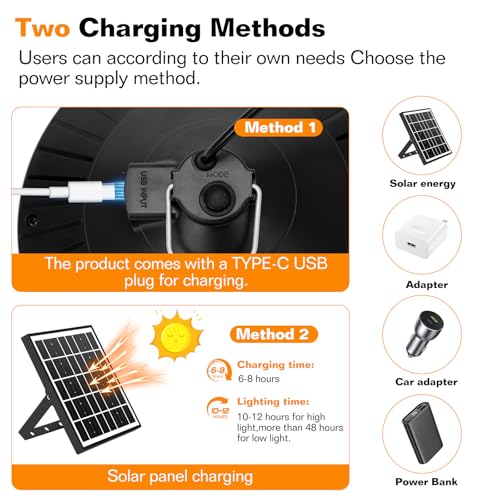 Solar Chicken Coop Light with Timer | Three-Color Dimmable LED, IP66 Waterproof Hanging Ceiling Pendant Light Suitable for Poultry Farms,Coops,Patio,Camping,Garage etc - color: 1pcs