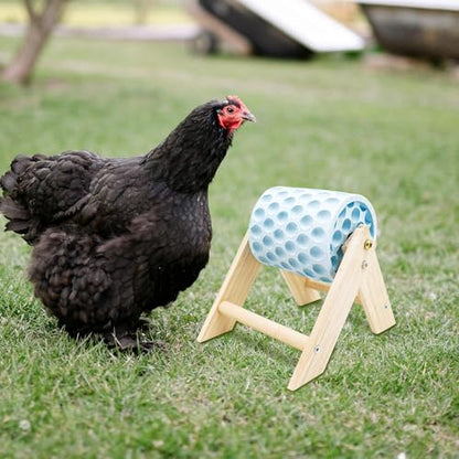 Chicken Coop Accessories, Beak Grinding Calcium Stone with Wooden Stand, Chicken Enrichment Toys, Toys for Hens, Ducks, Geese, Turkeys, Poultry - color: Blue