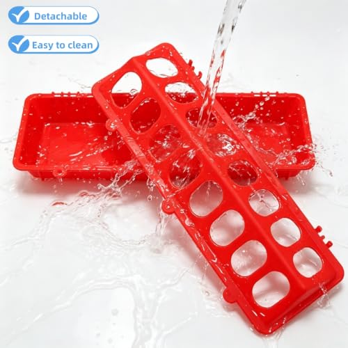2 Pack Chick Feeder Waterer 16 Holes Chicken Feeder No Waste Poultry Feeder