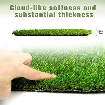 XXXFLOWER 4 Pack Chicken Nesting Pads, Washable Artificial Grass Mat for Chicken Coop Efficient Poultry Accessories and Pet Garden Lawn Indoor Outdoor(11.81x11.81in)