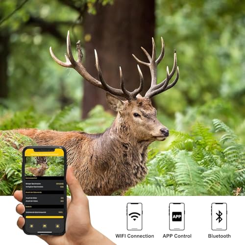 Coolifepro 4K WiFi Trail Camera, Game Camera with 125° Wide Angle, 850nm Clear Night Vision Motion Activated Waterproof, Deer Cam with 0.1s Trigger Speed, for Wildlife Monitoring & Outdoor Security