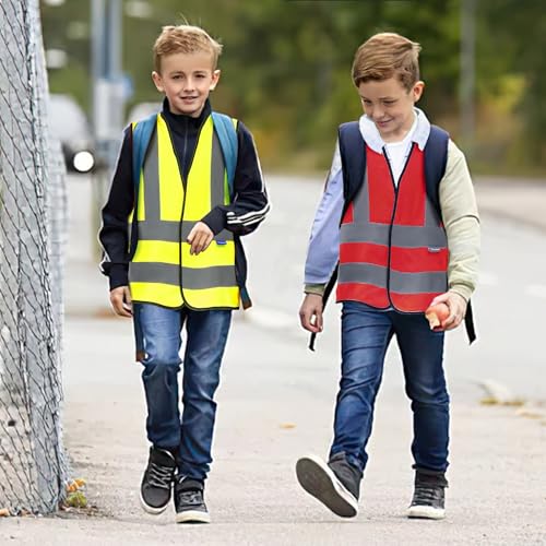AYKRM Kids High visibility viz vest hi vis viz reflective safety vests - color: Blue, size: 2-5Y