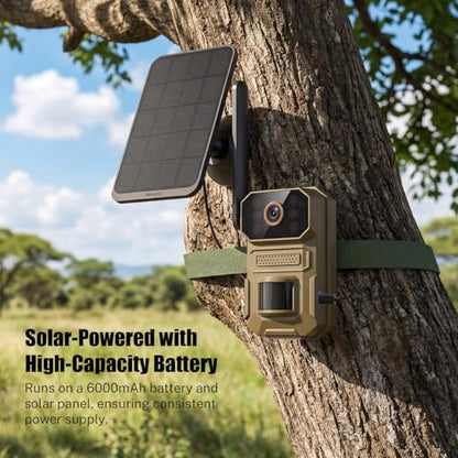 ClipBlur 4G LTE Cellular Trail Camera, Hunting Game Camera Wireless Outdoor | Solar-Powered, IR Night Vision, Motion Detection, IP66 Waterproof, SIM Card Included, 1080P, for Farms, Wildlife Monitoring