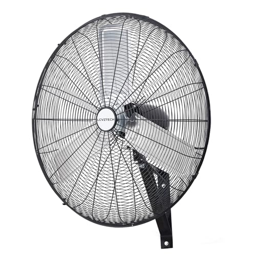 30 inch Wall Mount Fan Oscillating, 3-Speed 8850 CFM High Velocity Industrial Wall Mounted Fan, Heavy Duty Air Circulator for Garage, Shop, Gym, Workshop, Covered Patio - UL Listed