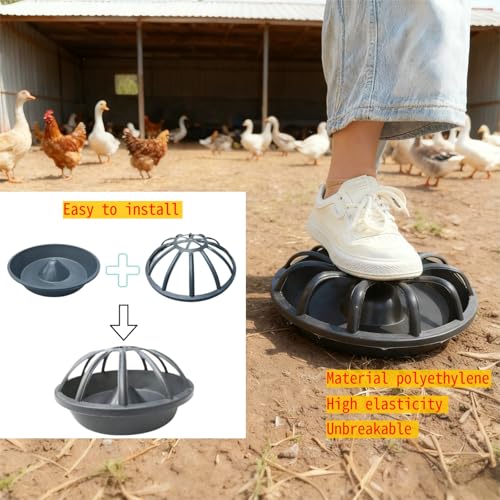 4PCS Chicken Feeder No Waste No Spill No Mess，Poultry Feeder and Waterer Set，12 Hole for Poultry ，Poultry Feeding troughs for Farms, Chickens, Ducks, Geese, Quails, Pigeons