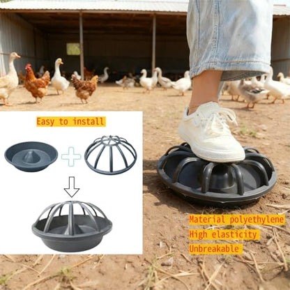4PCS Chicken Feeder No Waste No Spill No Mess，Poultry Feeder and Waterer Set，12 Hole for Poultry ，Poultry Feeding troughs for Farms, Chickens, Ducks, Geese, Quails, Pigeons