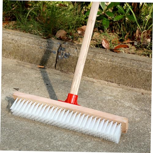 Garneck Floor Scrub Brush Stiff Bristles for Deep Cleaning Handle Broom for Bathroom Deck and Patio for Hard Reach Areas Effortless Scrubbing and Corner Cleaning