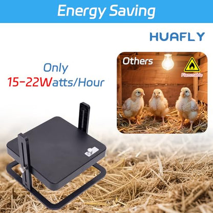 HUAFLY Brooder Plate,10" x 10" Temperature Adjustable Brooder Plate for Chicks Ducks,Energy-Saving Chick Heat Plate, Stable Heating Chicken brooder