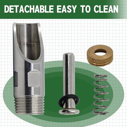 Pig Nipple Waterer for Barrel kit,Stainless Steel Automatic Pig Nipple Waterer, Hog Drinker Feeder with Water Tank Connector Kit,Hog Water Nipples for Pig Goat Waterer System (Silvery, 5 PCS)