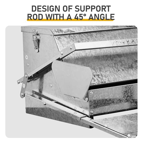 20'' Automatic Treadle Chicken Feeder, No Waste No Spill Rodent Proof Metal Chicken Feeder with Weatherproof Lid & Lock, Chicken Supplies for Your Chickens Duck Bantams Pheasants Poultry Coop